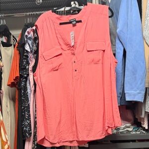 Torrid Coral Sleeveless Blouse